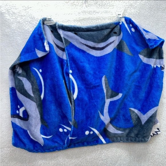 Sweet Dreams pillow case blue grey sharks and 20" shark plush sewn eyes - Picture 8 of 11